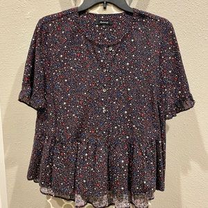 Madewell Starry Night Ruffle Blouse, L